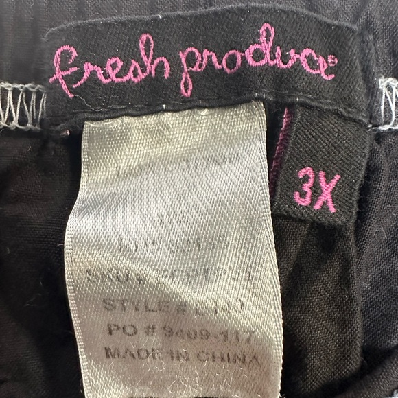 Fresh Produce Black 100% Cotton Capri Pull On Pants Size 3X. new with tags - Picture 5 of 5